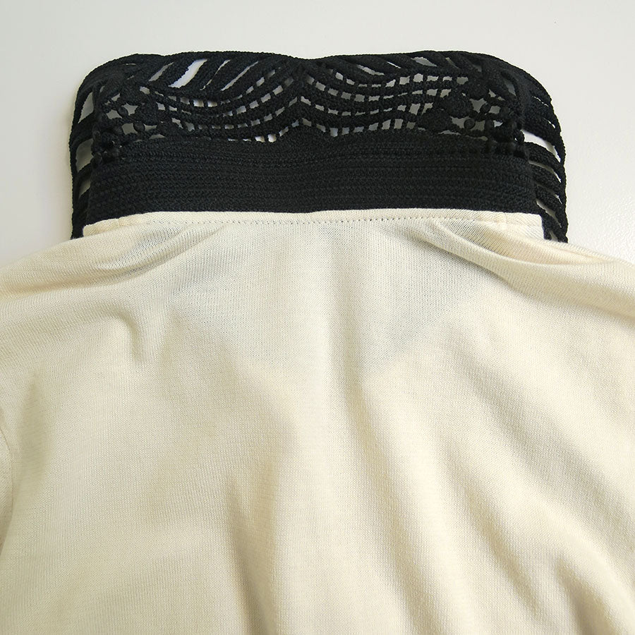【Mame Kurogouchi/マメ】<br>Embroidery Collar Knitted Top <br>MM25FW-KN037
