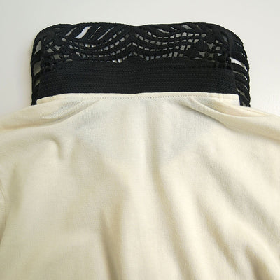 【Mame Kurogouchi/マメ】<br>Embroidery Collar Knitted Top <br>MM25FW-KN037