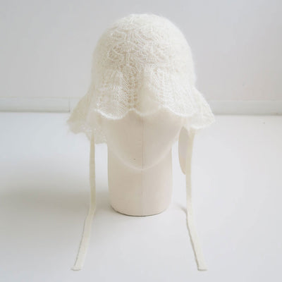 【FUMIE TANAKA/フミエタナカ】 <br>knit lace hat <br>F24A-57