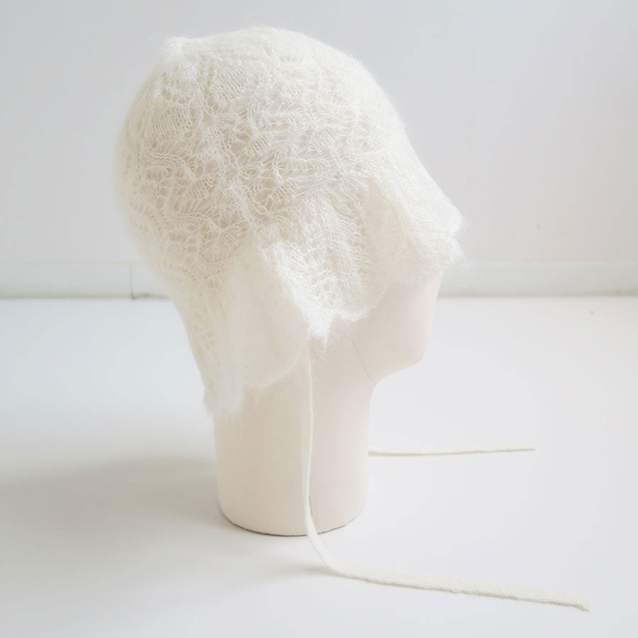 【FUMIE TANAKA/フミエタナカ】 <br>knit lace hat <br>F24A-57