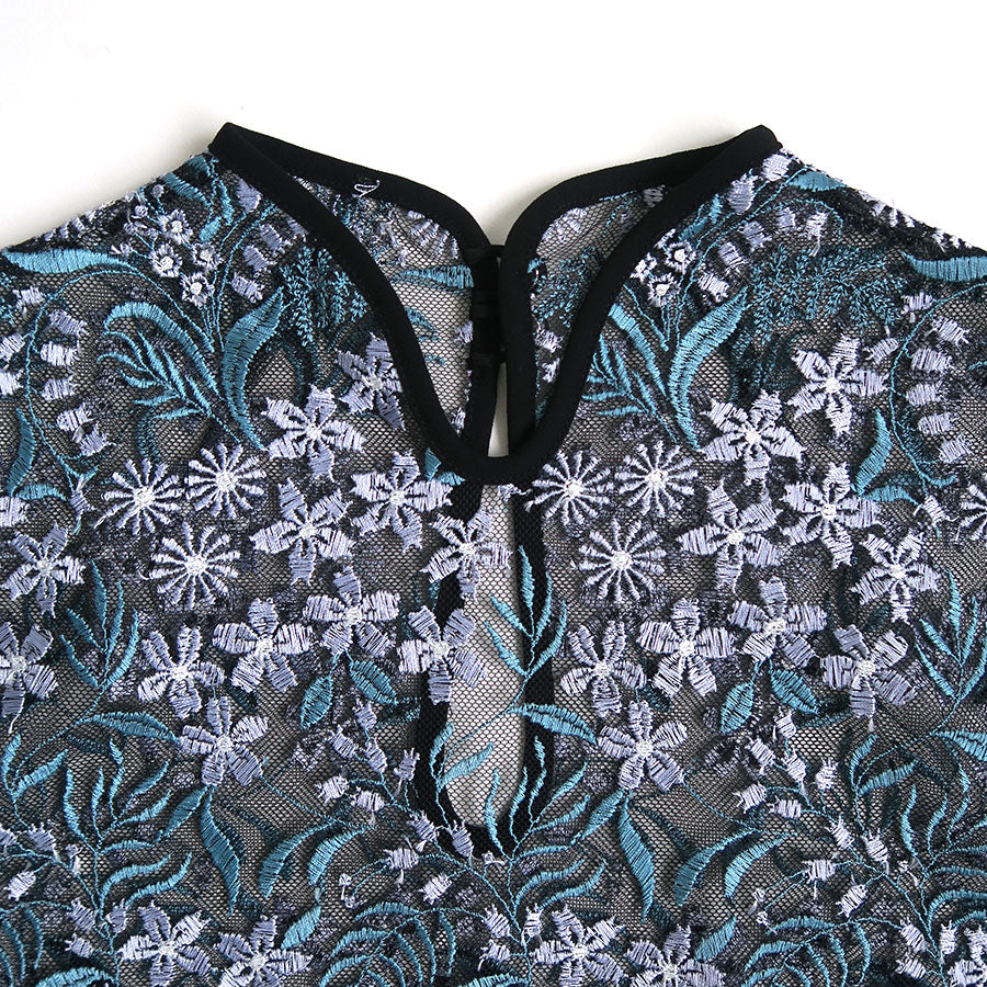 【Mame Kurogouchi/マメ】<br>Floral Lace French Sleeve Top <br>MM25SS-SH104