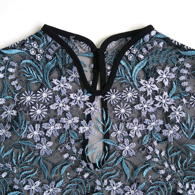 【Mame Kurogouchi/マメ】<br>Floral Lace French Sleeve Top <br>MM25SS-SH104