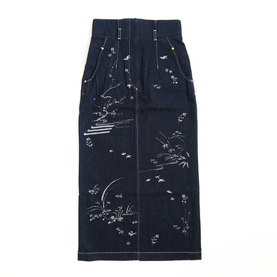 【Mame Kurogouchi/マメ】<br>Nature Pattern Jacquard Denim Skirt <br>MM25FW-SK090