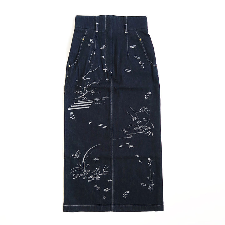 めぐりん Mame Kurogouchi/マメ】Nature Pattern Jacquard Denim Skirt