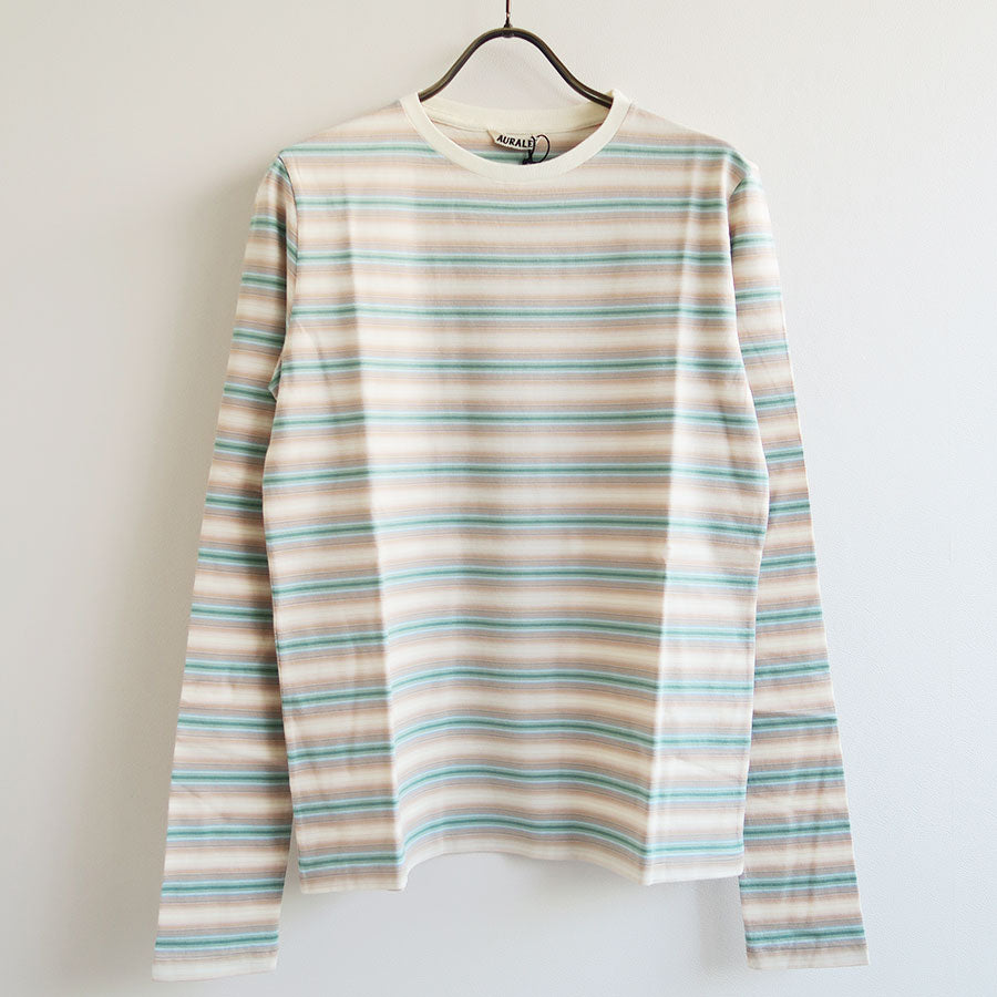 【AURALEE/オーラリー】<br>GRADIENT STRIPE JERSEY L/S TEE <br>A25AP03GJ