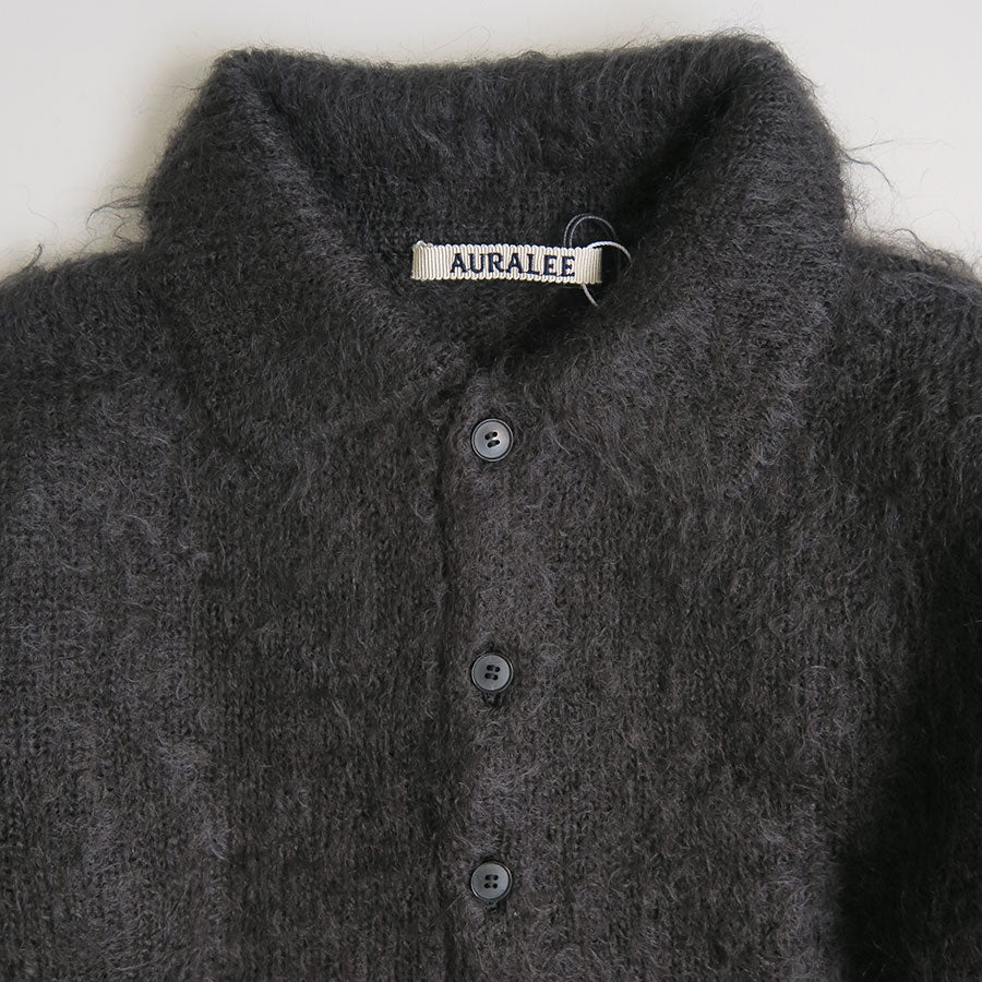 【AURALEE/オーラリー】<br>BRUSHED SUPER KID MOHAIR KNIT SHORT POLO <br>A24AP04KM