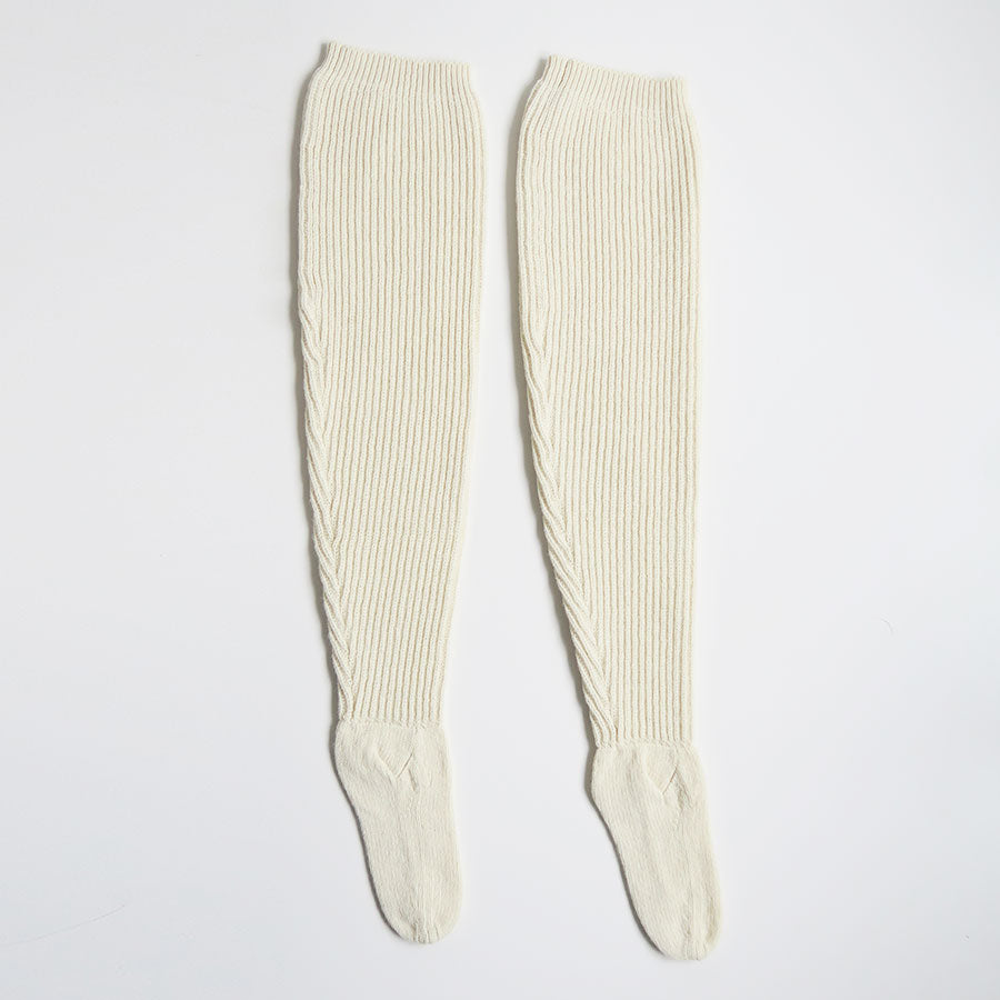 【FUMIKA UCHIDA/フミカウチダ】 <br>SHETLAND RIB STITCH TIGHT-HIGH SOCKS <br>W-GD001