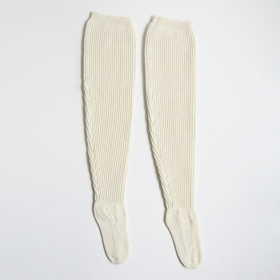 【FUMIKA UCHIDA/フミカウチダ】 <br>SHETLAND RIB STITCH TIGHT-HIGH SOCKS <br>W-GD001