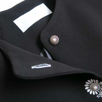 【Mame Kurogouchi/マメ】<br>Acetate Polyester Embroidered Buttonholes Sleeveless Dress <br>MM25FW-DR112