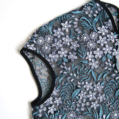 【Mame Kurogouchi/マメ】<br>Floral Lace French Sleeve Top <br>MM25SS-SH104