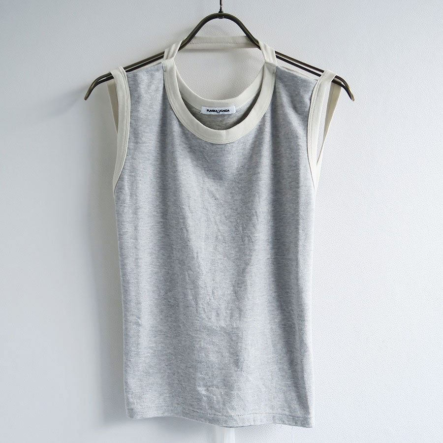 FUMIKA UCHIDA フミカウチダ　グレー Tシャツ FUMIKA UCHIDA/フミカウチダ】TRIMMED DOUBLE-NECK TEE T-CS001