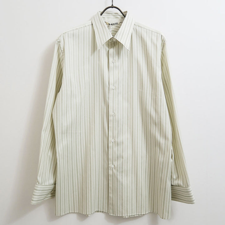 AURALEE/オーラリー】COTTON SILK STRIPE DOUBLE-CUFF SHIRT A26SS03CS