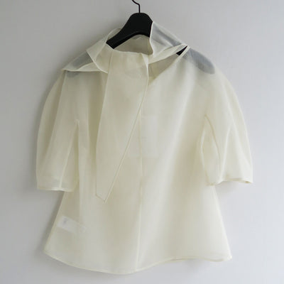 【AMOMENTO/アモーメント】<br>KNOTTED COLLAR TOP <br>AM25SSW03TO