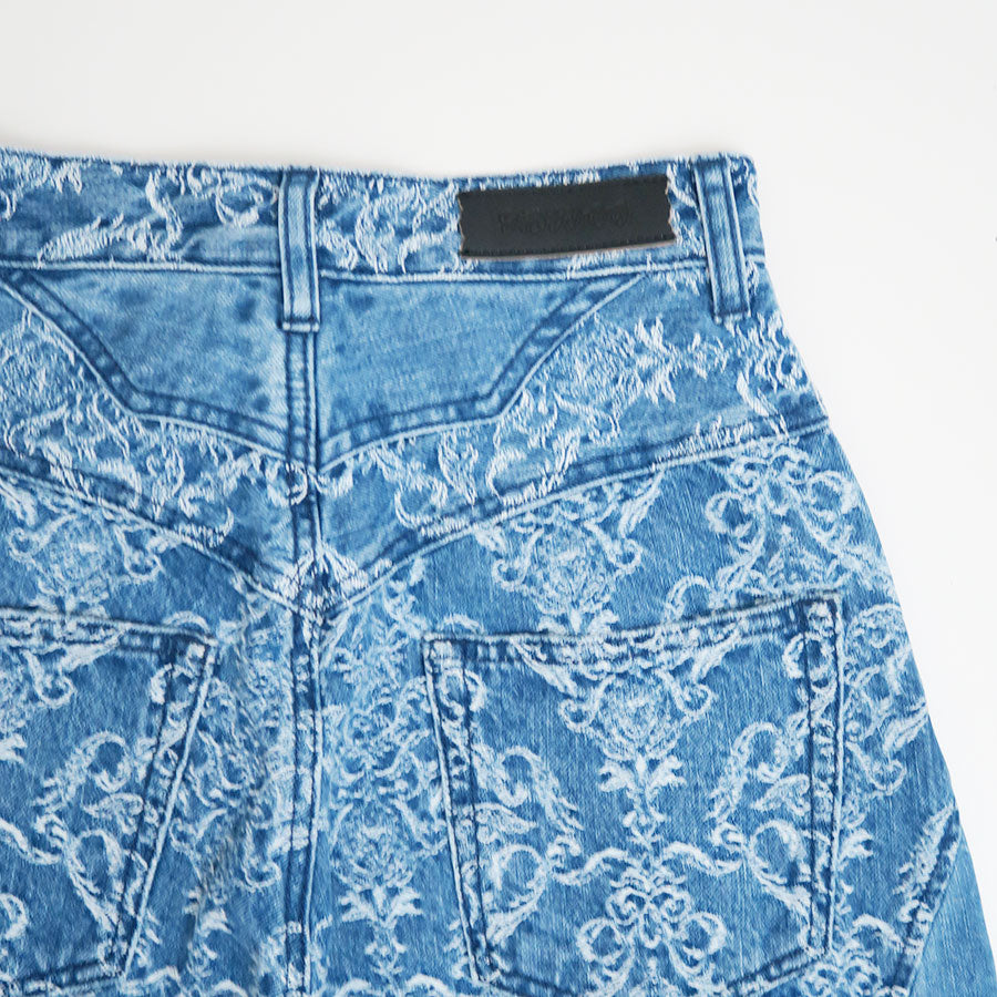 FETICO/フェティコ】DAMASK-JACQUARD DENIM CURVE-FIT HIGH-RISE JEANS
