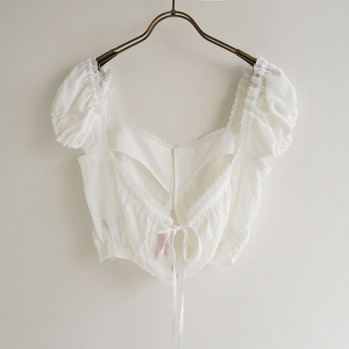 FETICO/フェティコ】ROSE JACQUARD CROPPED BLOUSE FTC252-0104