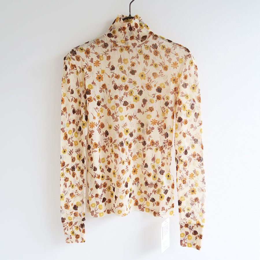 【FUMIKA UCHIDA/フミカウチダ】<br>FLOWER PRINTED TULLE HIGH-NECK TOP <br>U-TP004