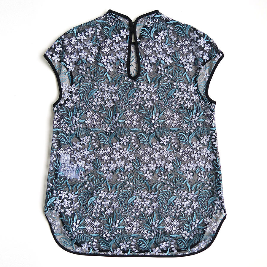【Mame Kurogouchi/マメ】<br>Floral Lace French Sleeve Top <br>MM25SS-SH104