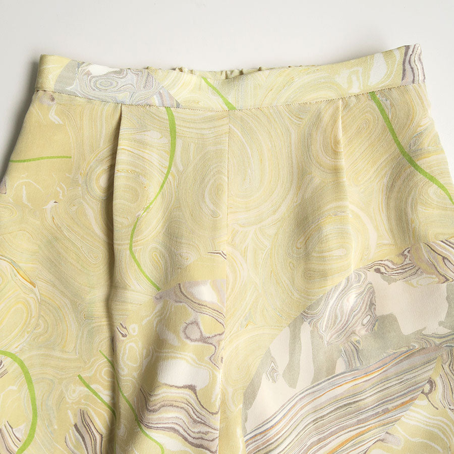Mame Kurogouchi/マメ】Marble Print Silk Trousers MM25SS