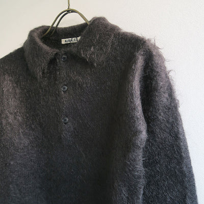 【10/3からポイント10%還元】<br>【AURALEE/オーラリー】<br>BRUSHED SUPER KID MOHAIR KNIT POLO <br>A25AP03KM