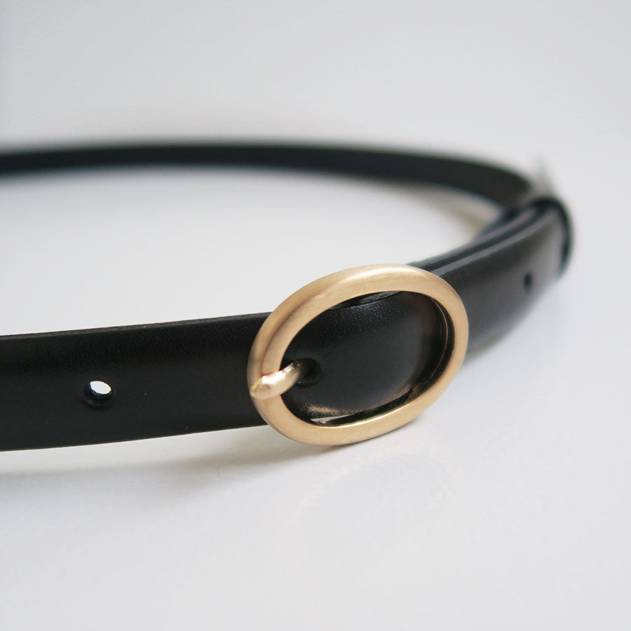 Mame Kurogouchi/マメ】Cow Hide Leather Narrow Belt MM26FW-AC306の