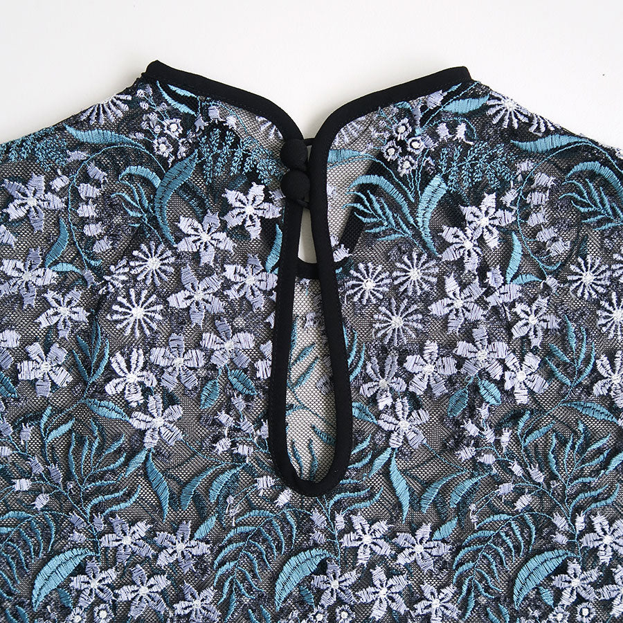 【Mame Kurogouchi/マメ】<br>Floral Lace French Sleeve Top <br>MM25SS-SH104