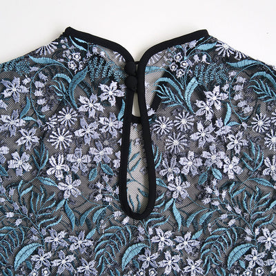 【Mame Kurogouchi/マメ】<br>Floral Lace French Sleeve Top <br>MM25SS-SH104