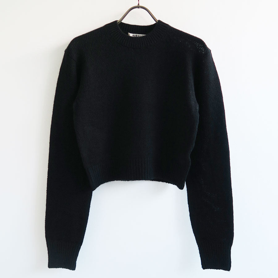 【AURALEE/オーラリー】<br>WOOL CASHMERE SILK KNIT SHORT P/O <br>A24AP02WC