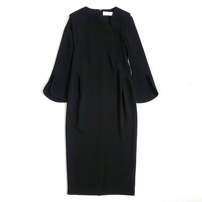 Mame Kurogouchi/マメ】Triacetate Polyester Asymmetrical Neck Dress