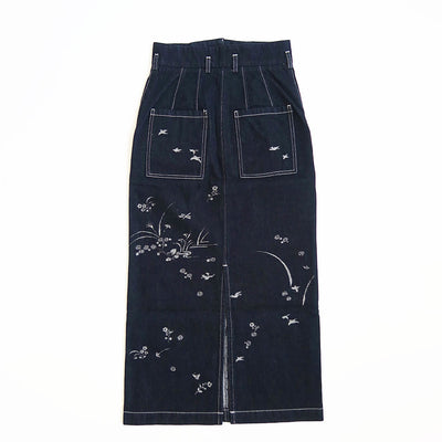 【Mame Kurogouchi/マメ】<br>Nature Pattern Jacquard Denim Skirt <br>MM25FW-SK090