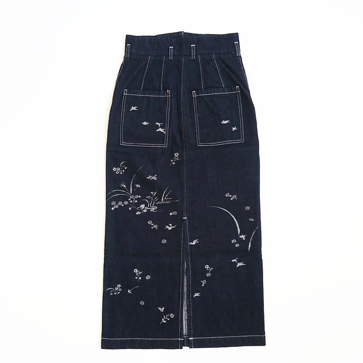 Mame Kurogouchi/マメ】Nature Pattern Jacquard Denim Skirt
