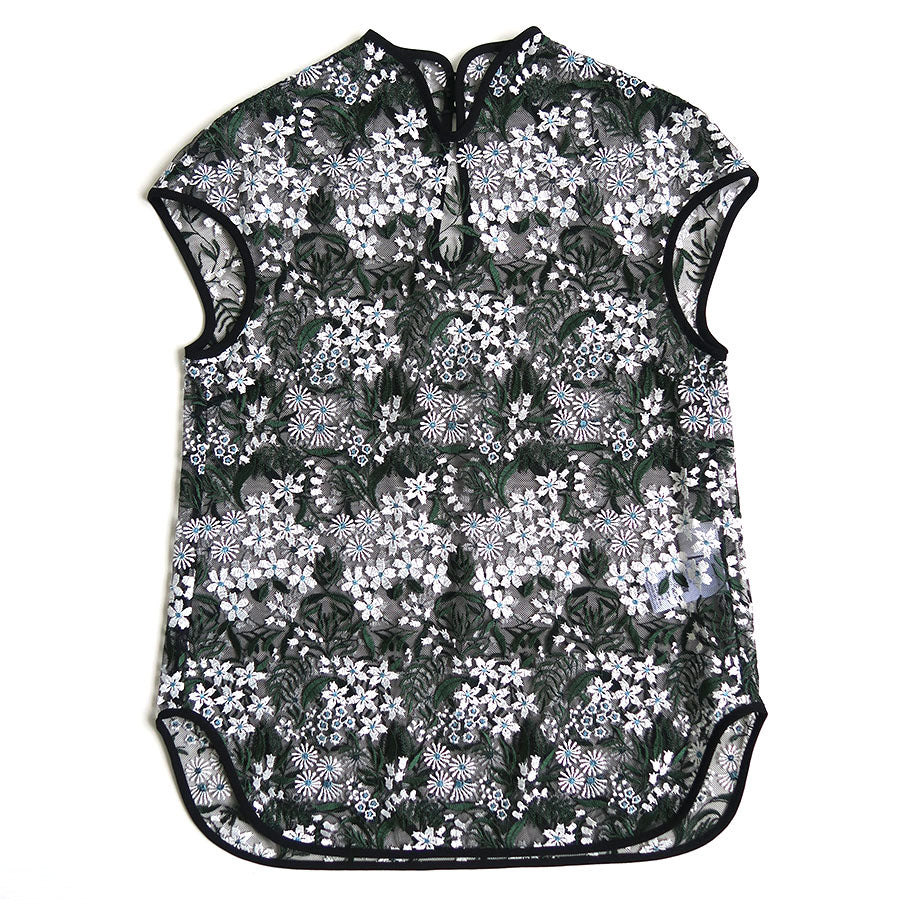 【Mame Kurogouchi/マメ】<br>Floral Lace French Sleeve Top <br>MM25SS-SH104