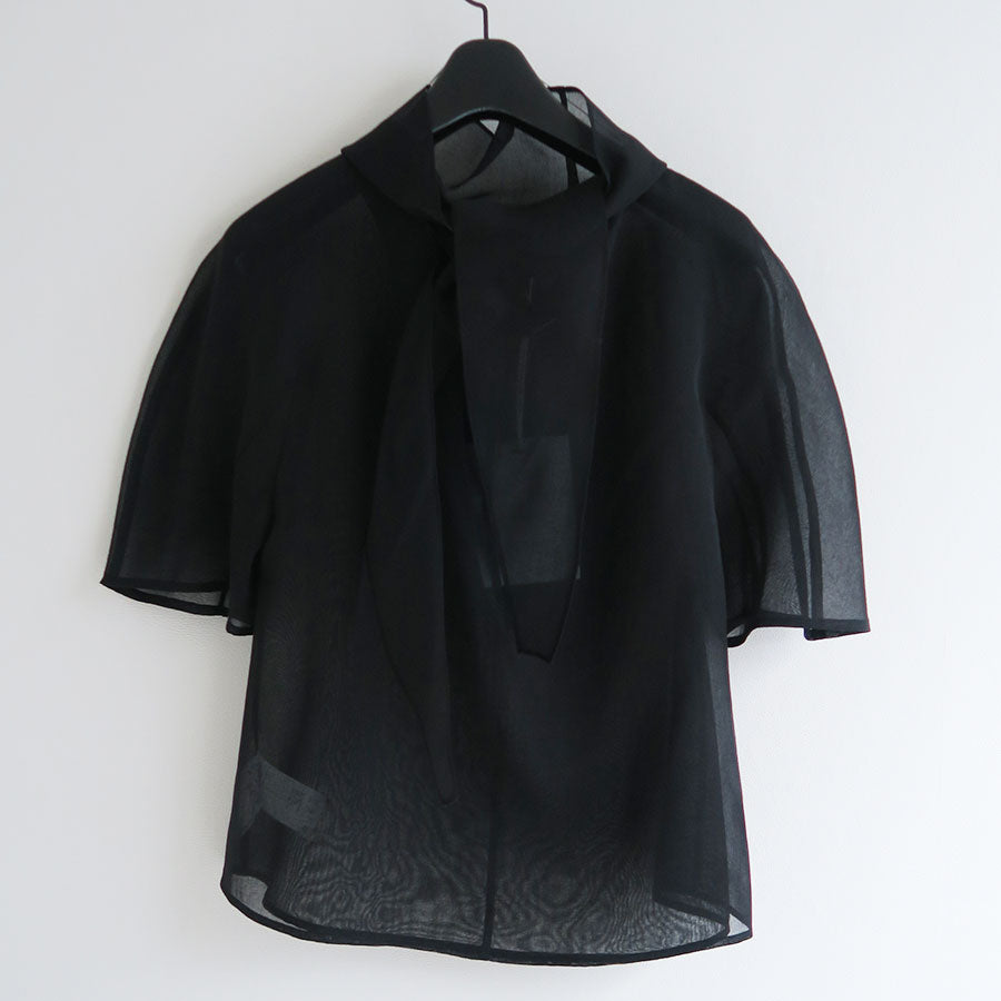 【AMOMENTO/アモーメント】<br>KNOTTED COLLAR TOP <br>AM25SSW03TO