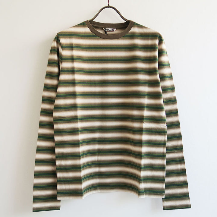 トップス auralee GRADIENT STRIPE JERSEY L/S TEE 3 GRADIENT STRIPE JERSEY L/S TEE - AURALEE Official Website