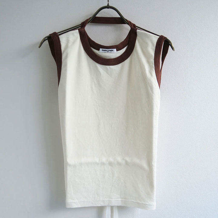 FUMIKA UCHIDA 半袖Tシャツ ホワイト/ブラウン FUMIKA UCHIDA/フミカウチダ】TRIMMED APRON TEE T-CS002の通販