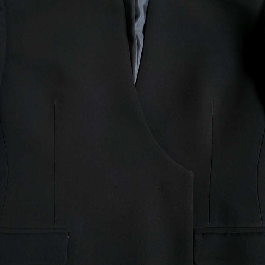 【Mame Kurogouchi/マメ】<br>Acetate Polyester Collarless Double Breasted Suit Jacket <br>MM25FW-JK114