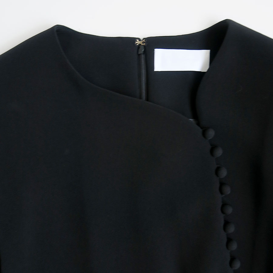 Mame Kurogouchi/マメ】Triacetate Polyester Asymmetrical Neck Dress