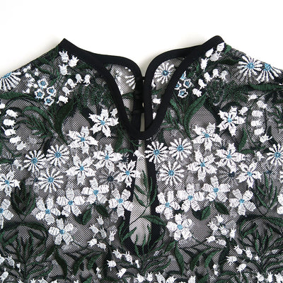 【Mame Kurogouchi/マメ】<br>Floral Lace French Sleeve Top <br>MM25SS-SH104