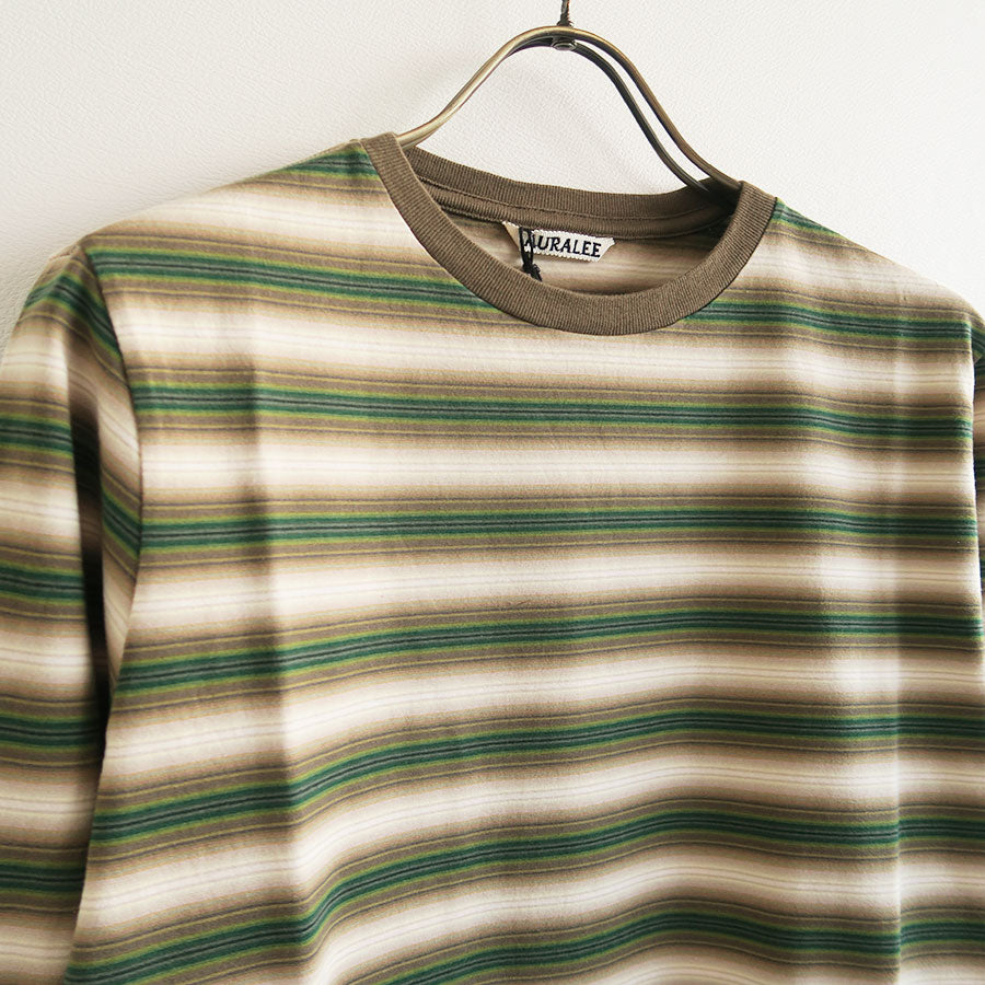 【AURALEE/オーラリー】<br>GRADIENT STRIPE JERSEY L/S TEE <br>A25AP03GJ