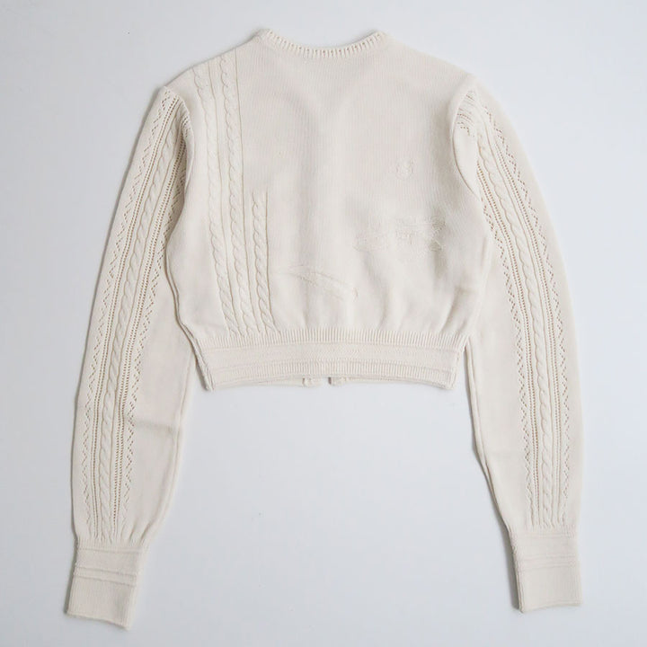 Mame Kurogouchi/マメ】3D Floral Motif Knit Cardigan MM26SS-KN062の