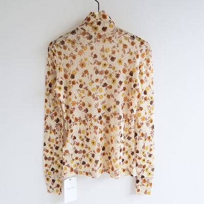 【FUMIKA UCHIDA/フミカウチダ】<br>FLOWER PRINTED TULLE HIGH-NECK TOP <br>U-TP004