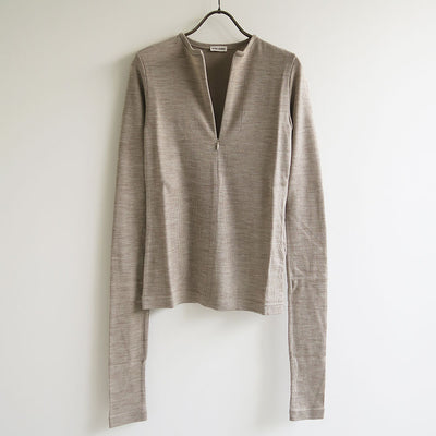 【INSCRIRE/アンスクリア】<br>Plating Rib Zip Up Tee <br>I25AW-CUT1