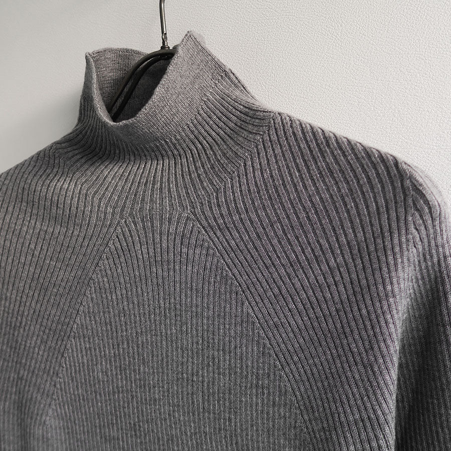 【BATONER/バトナー】<br>AGING WOOL RIBNATURE TURTLE NECK <br>BN-24FL-044