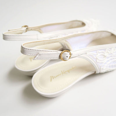 【Mame Kurogouchi/マメ】<br>Cording Embroidery Sling Back Heels <br>MM24SS-AC305