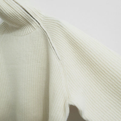 【AURALEE/オーラリー】<br>MILLED FRENCH MERINO RIB KNIT ZIP P/O <br>A23AP05MR