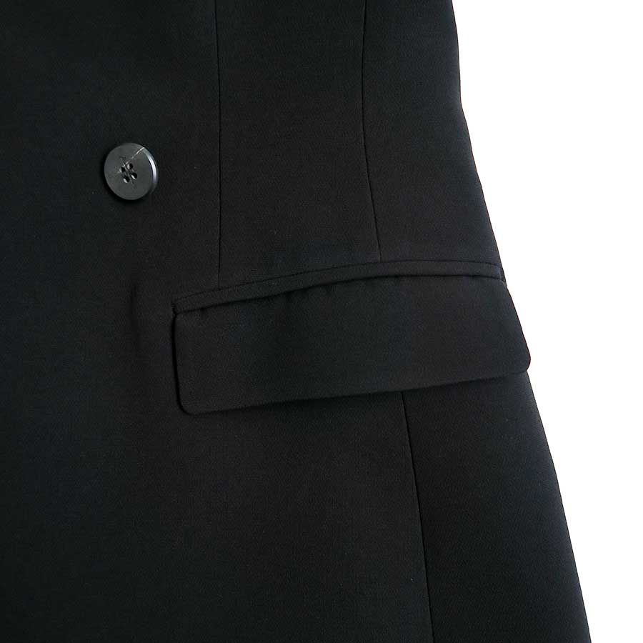 【Mame Kurogouchi/マメ】<br>Acetate Polyester Collarless Double Breasted Suit Jacket <br>MM25FW-JK114