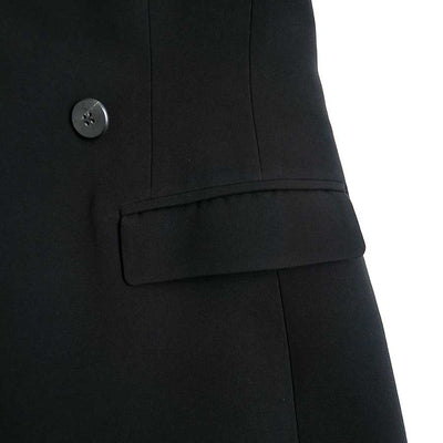 【Mame Kurogouchi/マメ】<br>Acetate Polyester Collarless Double Breasted Suit Jacket <br>MM25FW-JK114