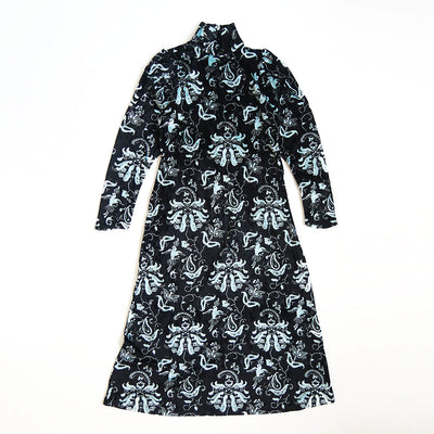 【Mame Kurogouchi/マメ】<br>Velour Jersey High Neck Dress <br>MM25FW-JS096