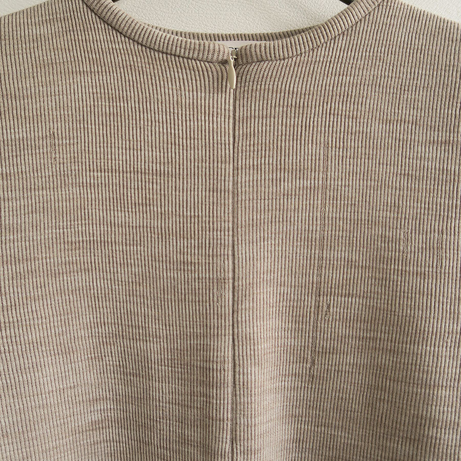 【INSCRIRE/アンスクリア】<br>Plating Rib Zip Up Tee <br>I25AW-CUT1