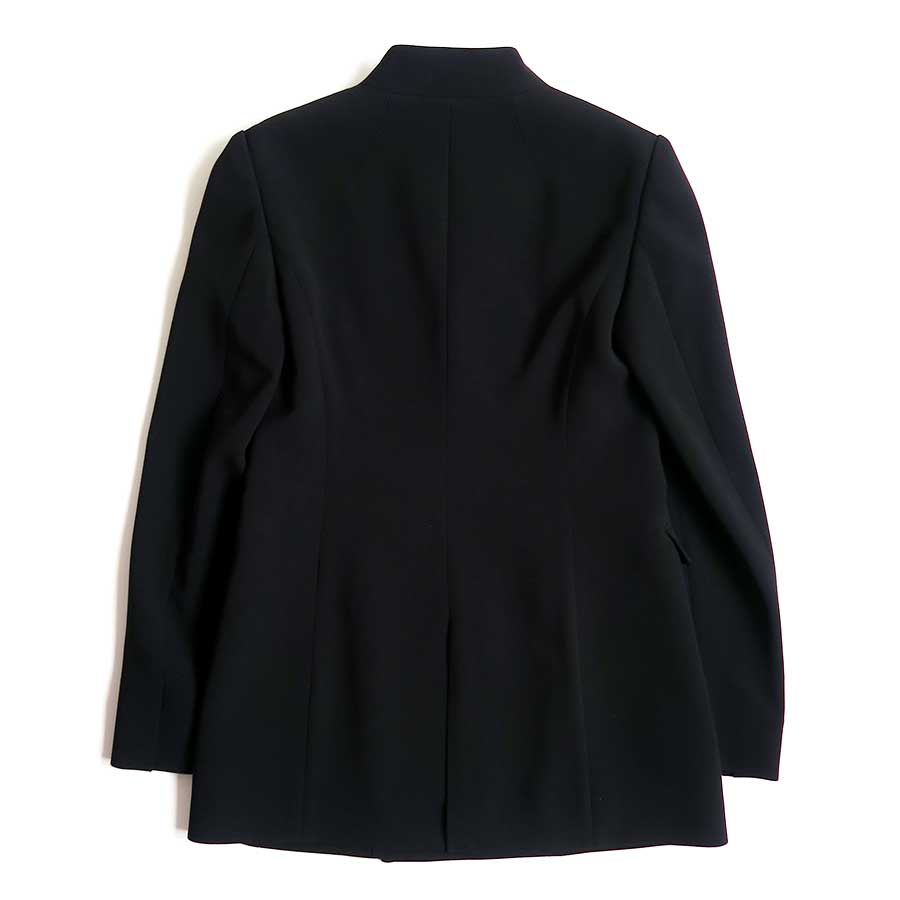 【Mame Kurogouchi/マメ】<br>Acetate Polyester Collarless Double Breasted Suit Jacket <br>MM25FW-JK114