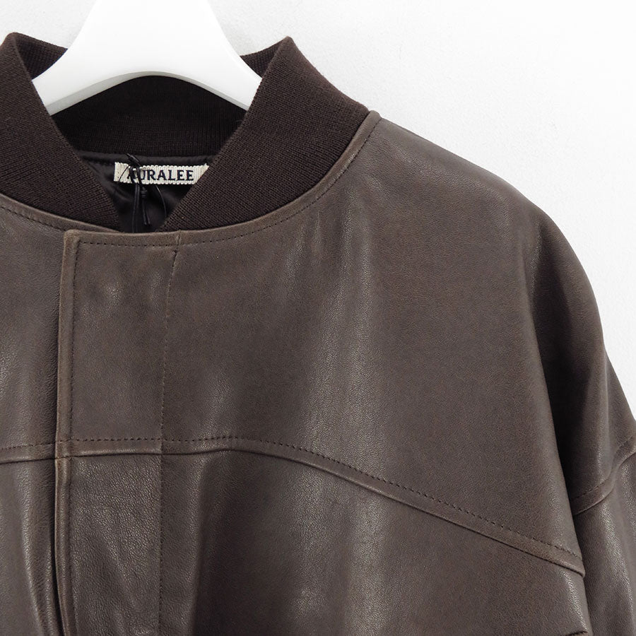 AURALEE/オーラリー】LAMB LEATHER FLIGHT BLOUSON A25SB01LVの AURALEE/オーラリー】LAMB LEATHER FLIGHT BLOUSON A25SB01LVの